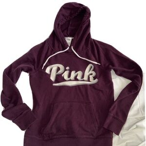 Victoria's Secret Deep Purple Hoodie with Pink Logo